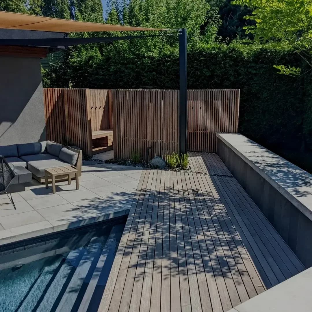 Modern deck and patio area freshly cleaned by Fresh View's expert pressure washing services in Marietta, GA.